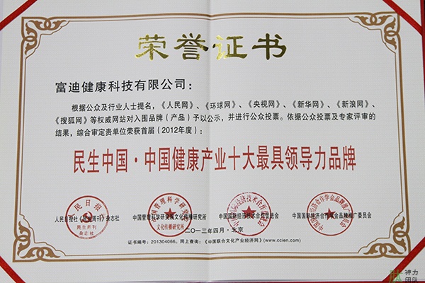 富迪爱游戏的荣誉证书一览