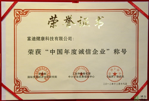 富迪爱游戏的荣誉证书一览